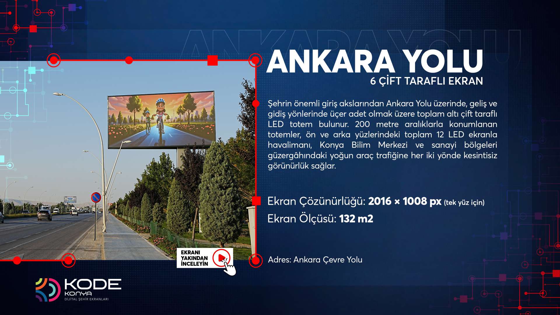 KODE Konya Ankara Yolu LED Ekran advertising view 2