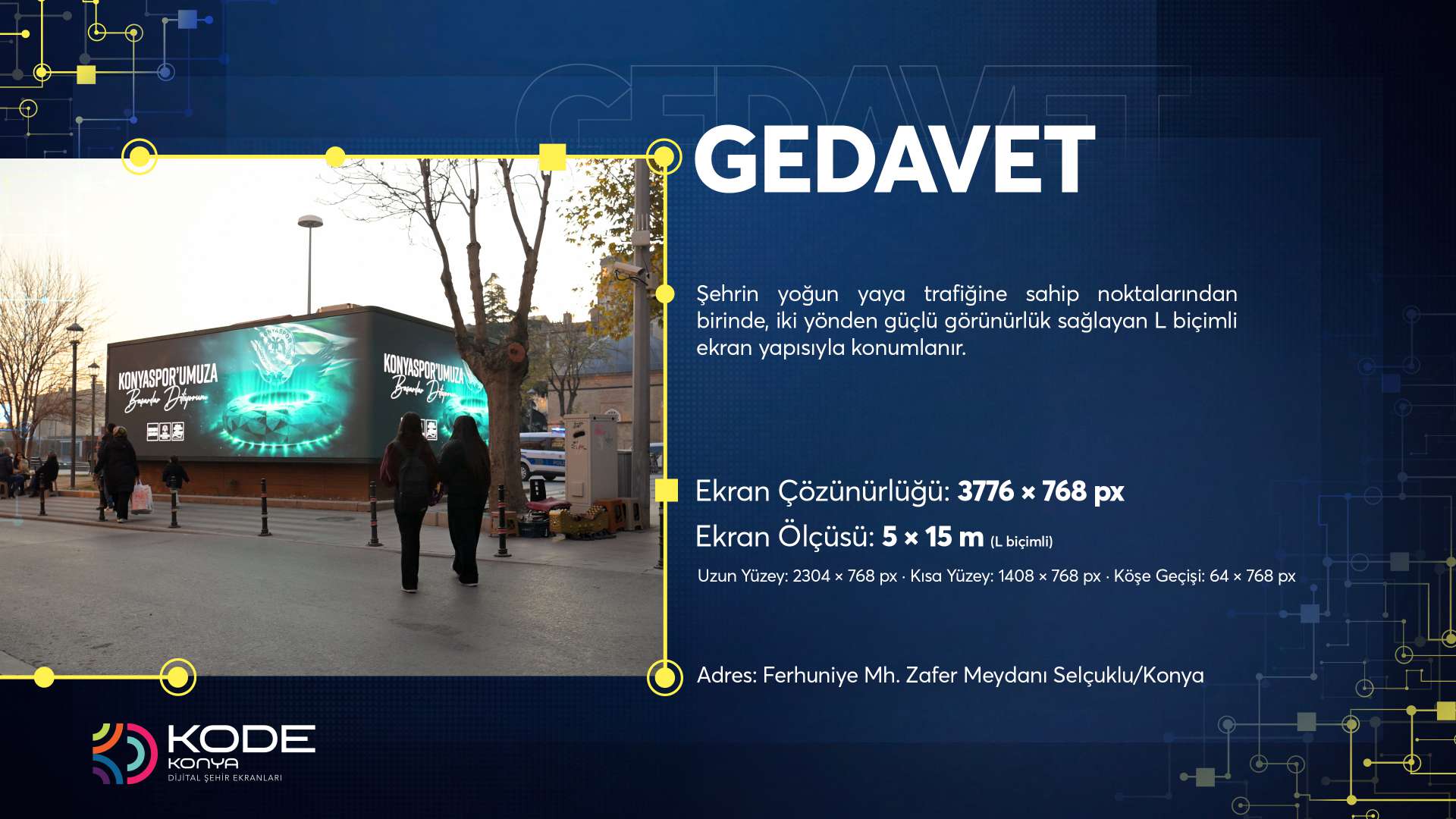 KODE Konya Gedavet LED Ekran advertising view 2