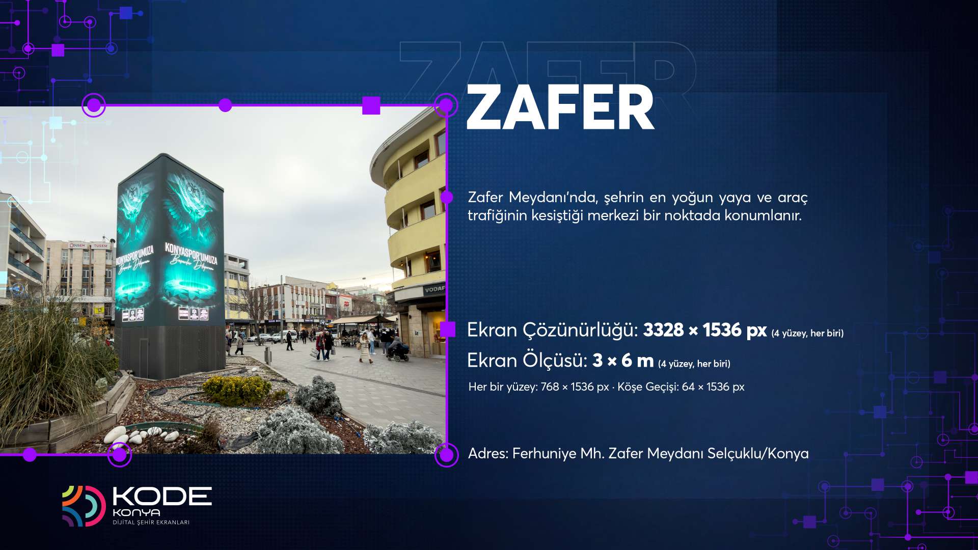 KODE Konya Zafer LED Ekran advertising view 2
