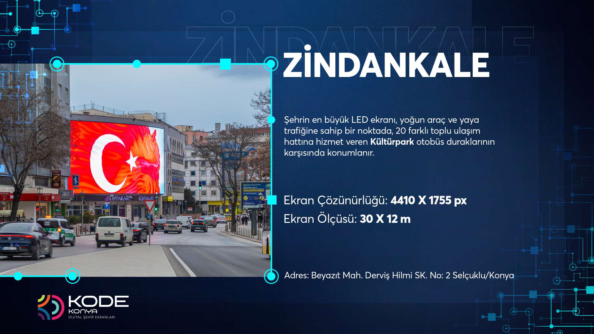 KODE Konya Zindankale LED Ekran advertising view 2